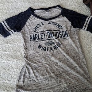 Harley Davidson Raglan Baseball Tee